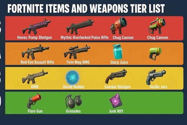 Fortnite items and weapons tier list
